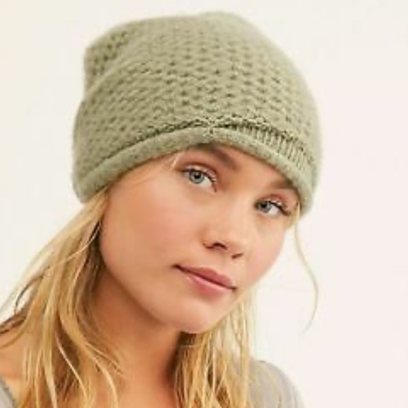 Free People DreamLand Knit Beanie in Olive - Picture 2 of 6